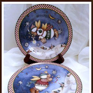 Sakura Salad Plates in Snow Angel Village